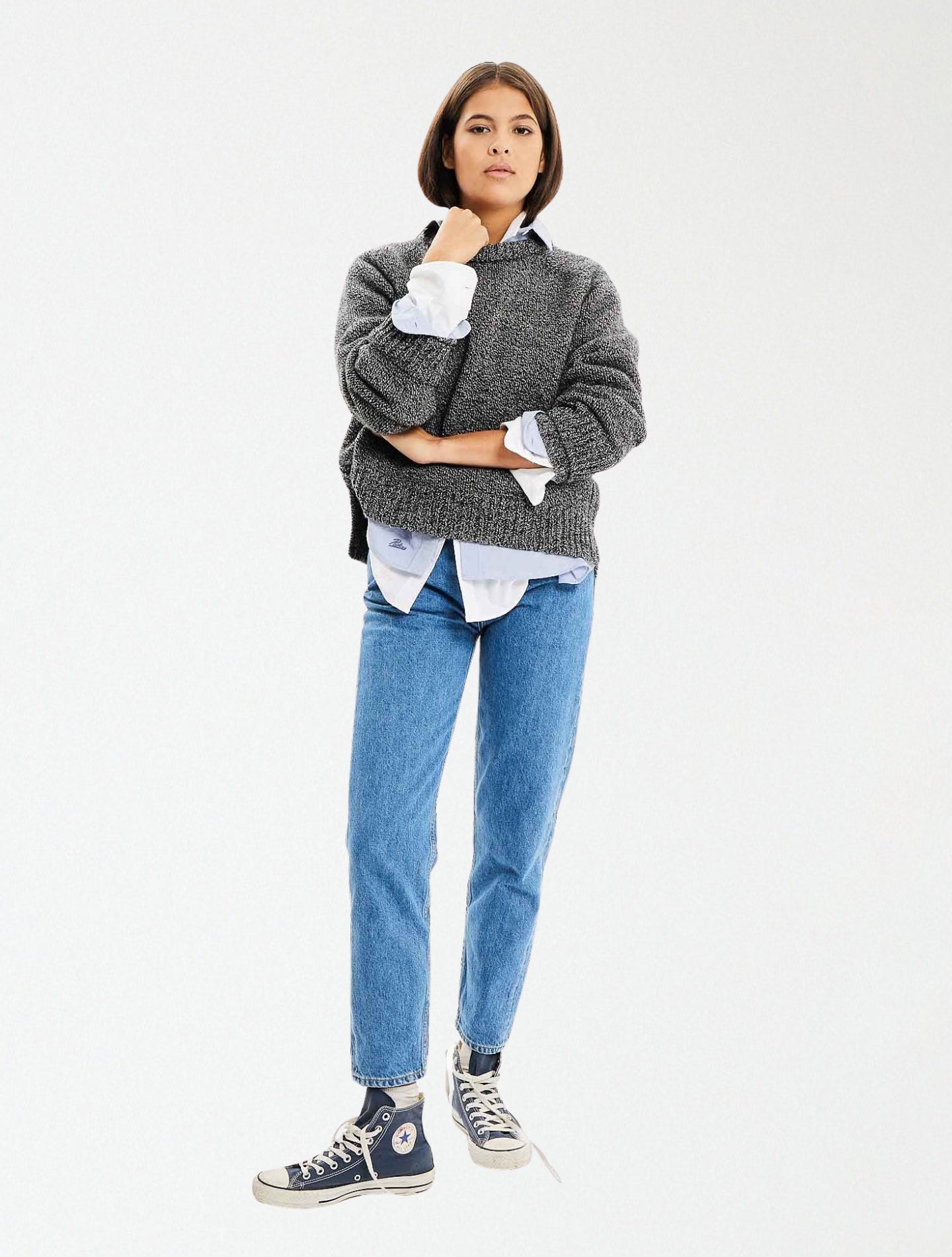 Le Jean Curvy Brenda Patine en denim bio-recyclé Bleu Medium