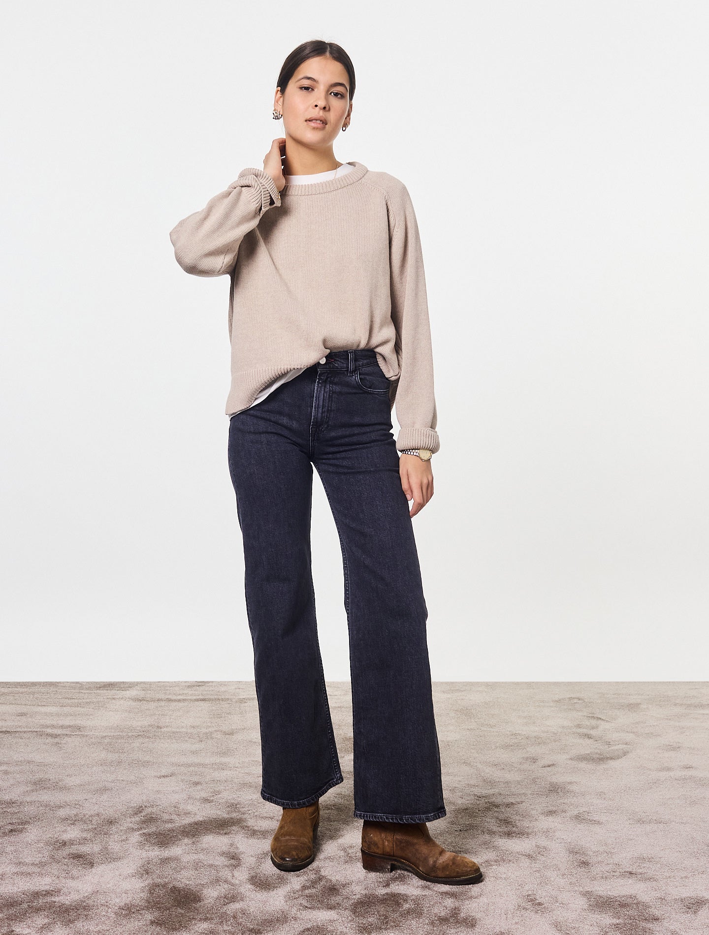 Jean Stretch Blanc Zara - Taille Haute - Modèle Extra - Taille 36/38 (S) - Occasion Bon état