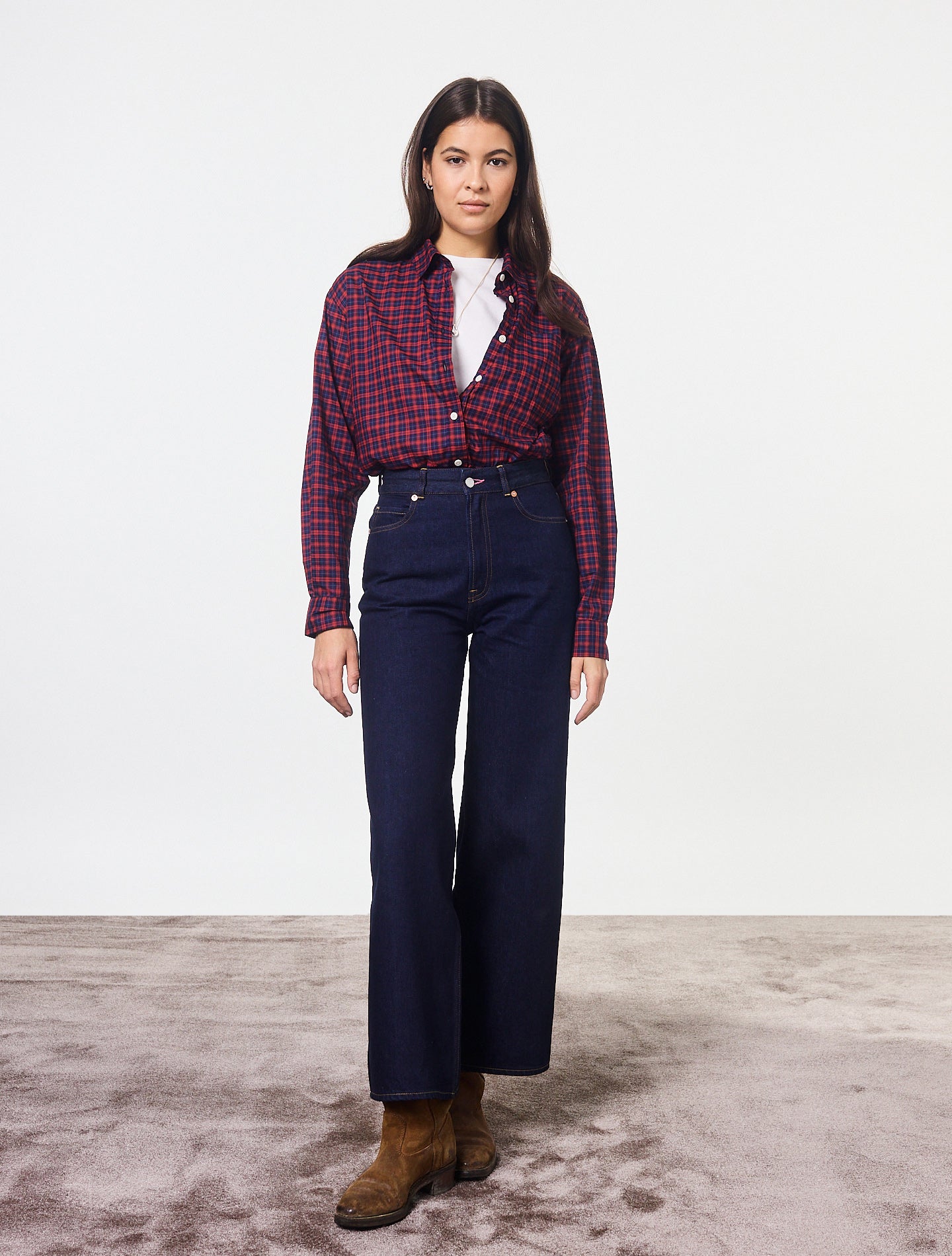 Le Jean Wide leg Brenda Patine en denim bio-recyclé Bleu Brut