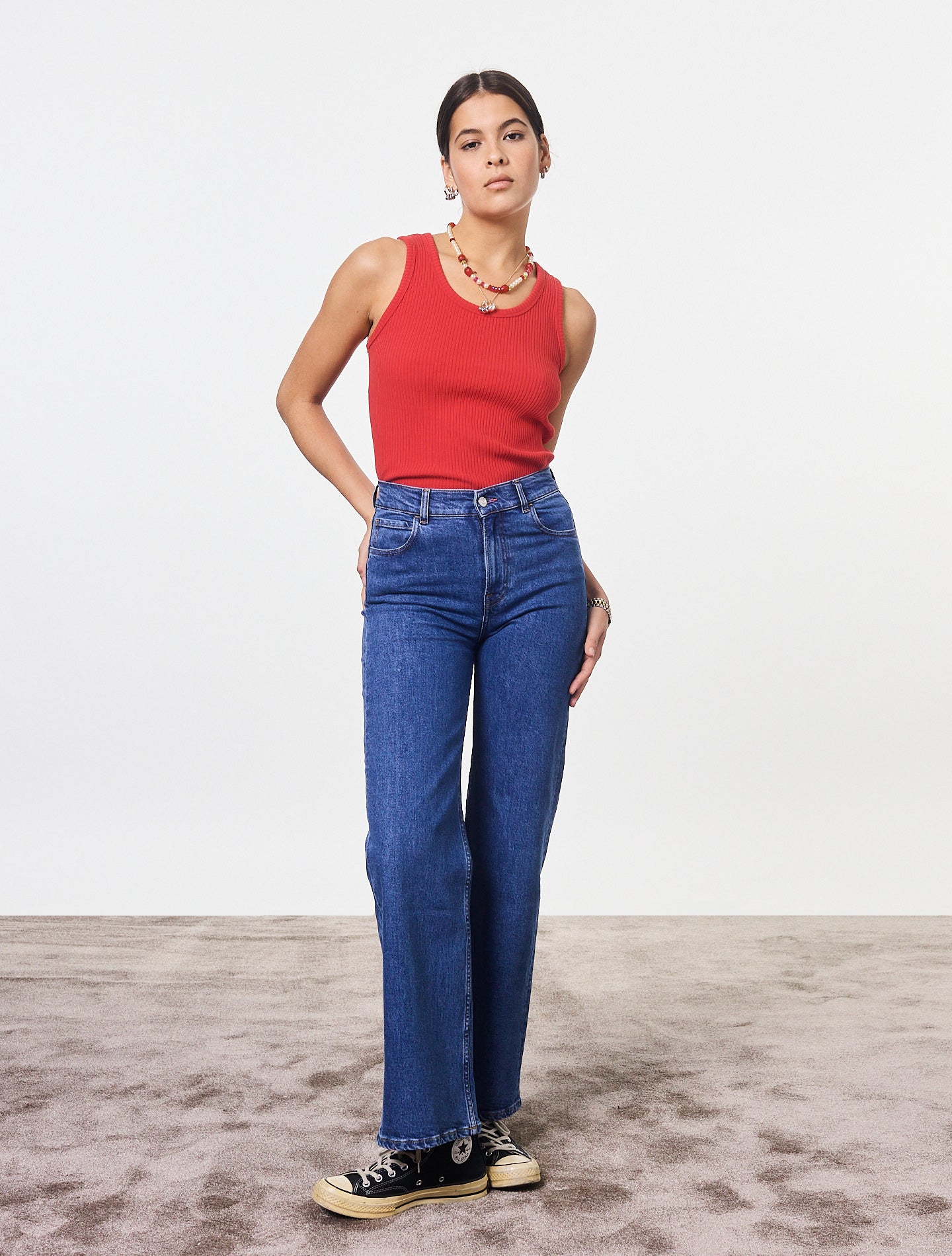 Le Flare Stretch Donna en stretch denim zéro pétrole Bleu