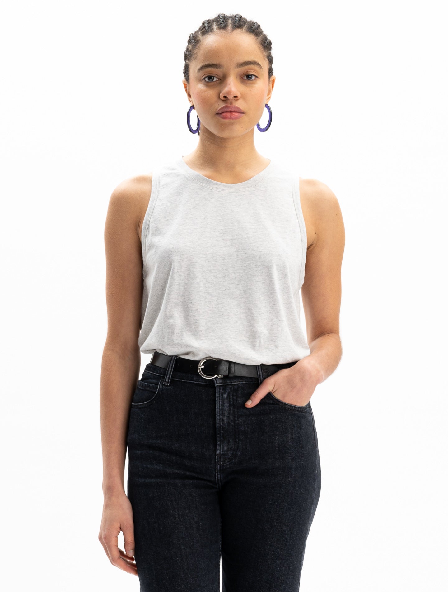Le tee-shirt débardeur Willie® jersey bio-recyclé Gris chiné