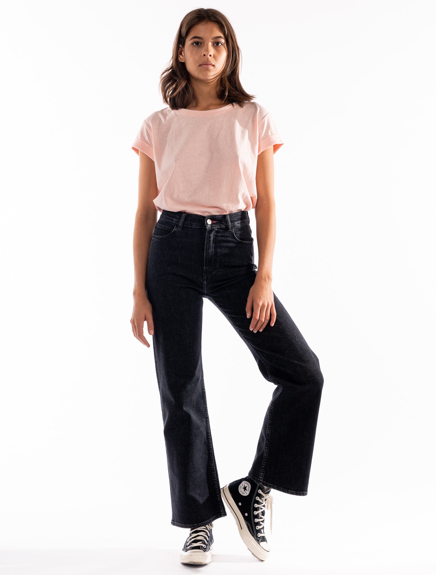 Le Flare Stretch Donna stretch denim zéro pétrole Noir