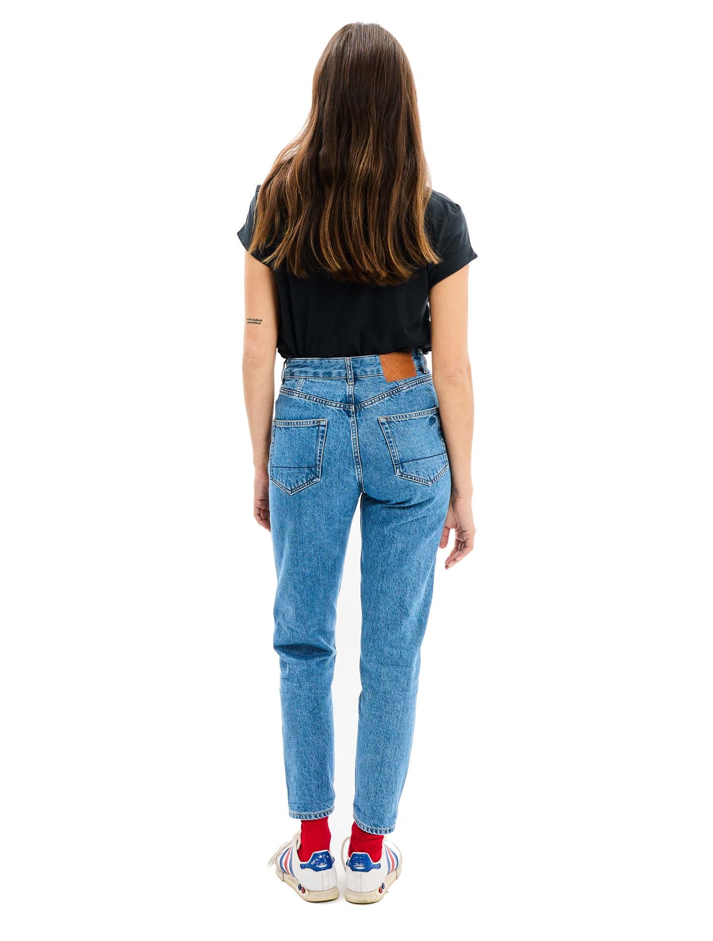 Le Jean Curvy Brenda Patine en denim bio-recyclé Bleu Medium