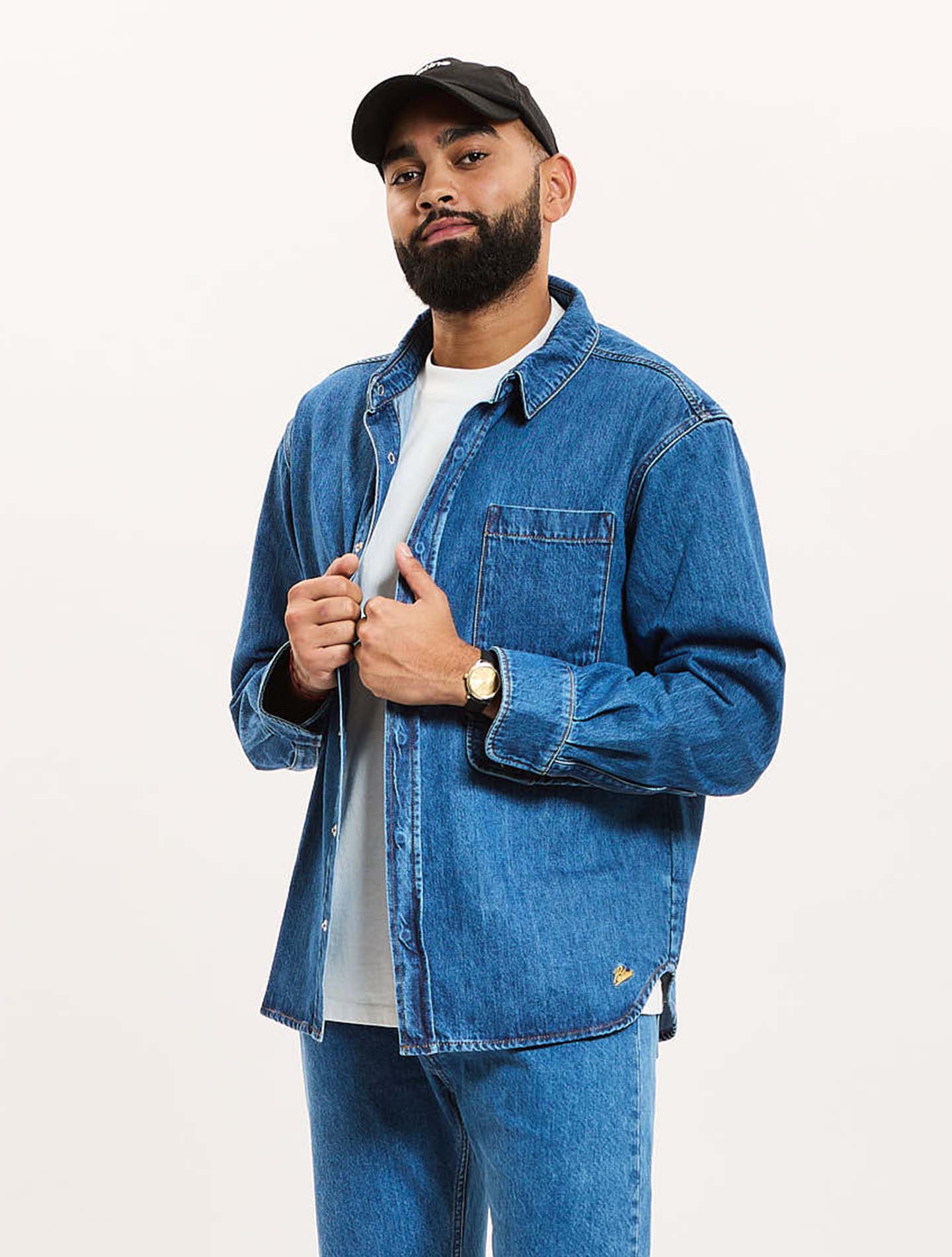 Surchemise Super Jessie en denim bio Bleu Medium Patine
