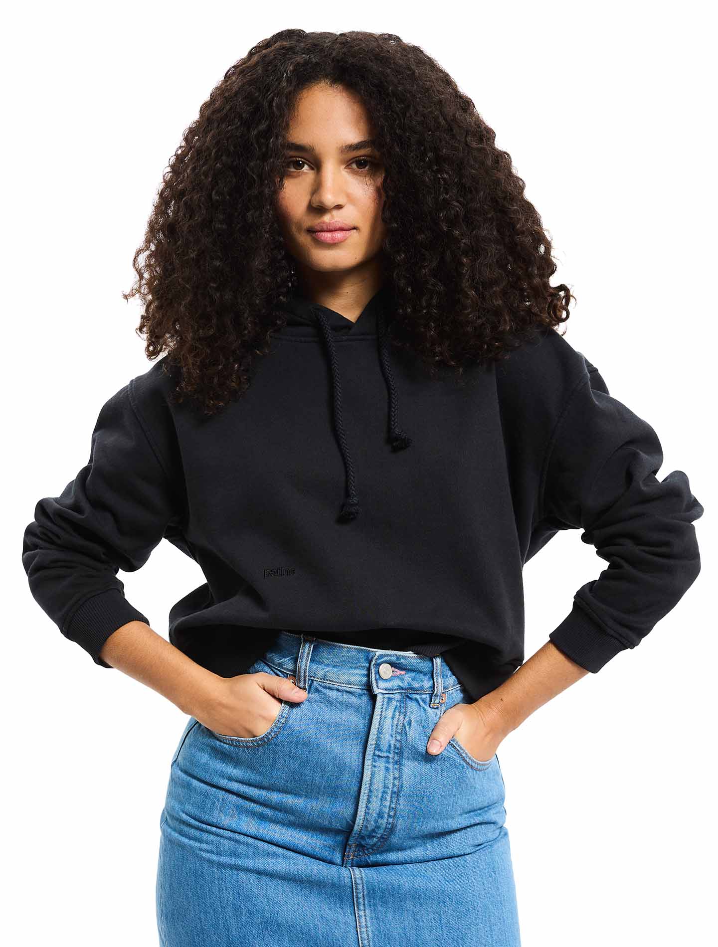 Le sweatshirt Hoodie Boxy Marty® en molleton bio-recyclé Noir