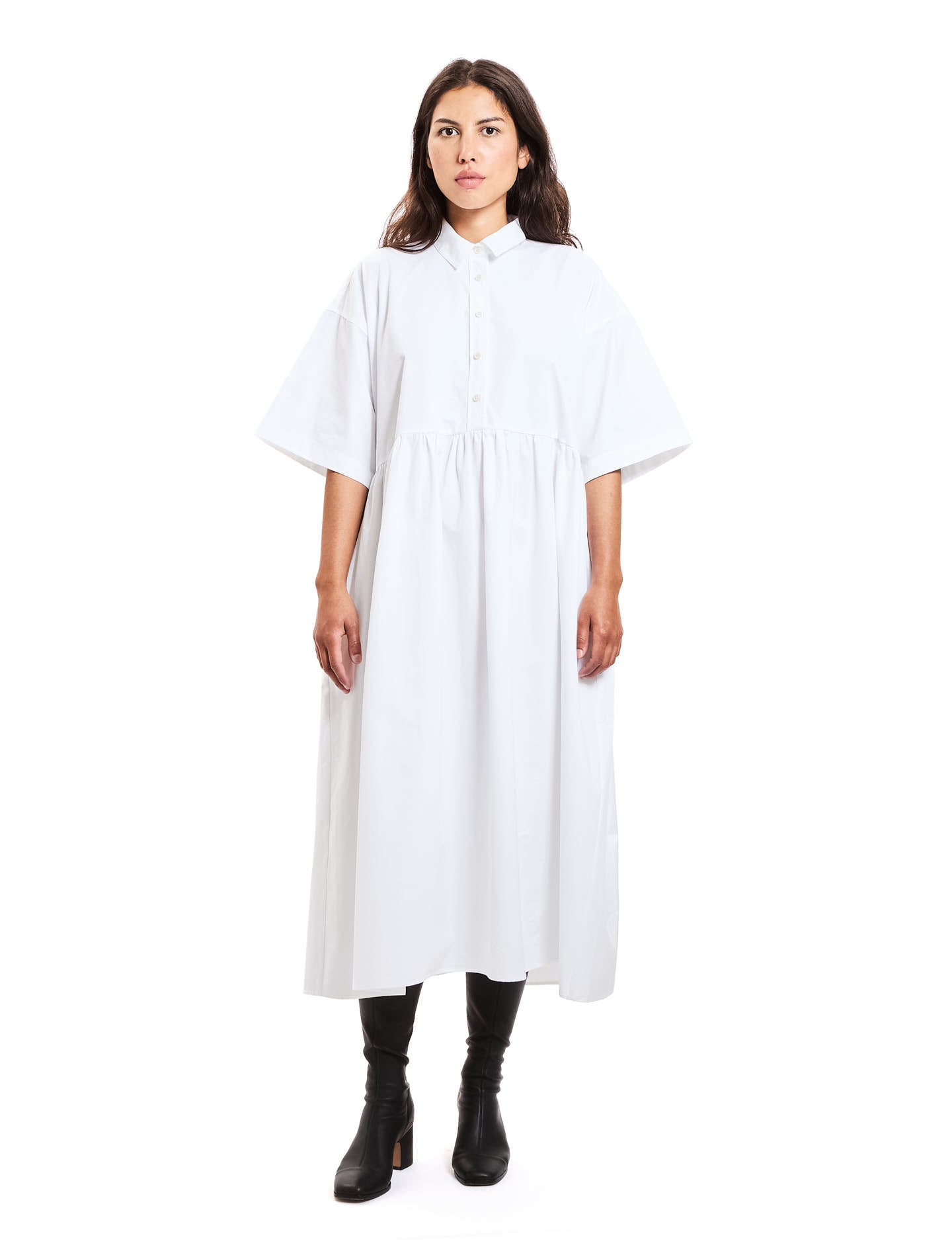 La robe Queen Deluxe Poppy popeline de coton bio Blanc extra blanc