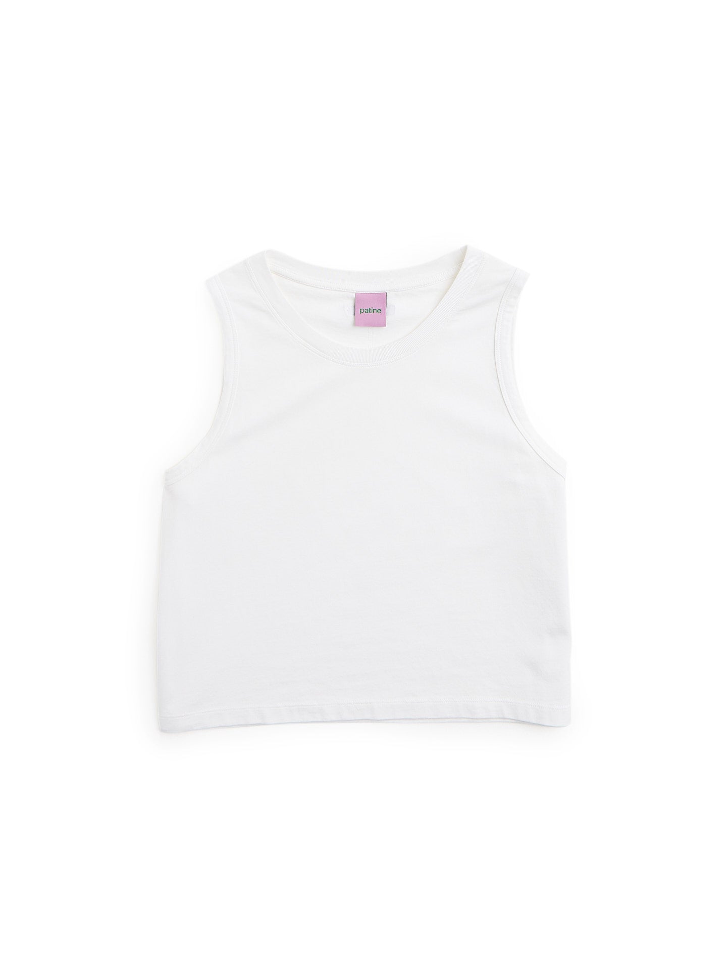 Le tee-shirt débardeur presque crop Willie® jersey bio-recyclé Blanc cheesecake