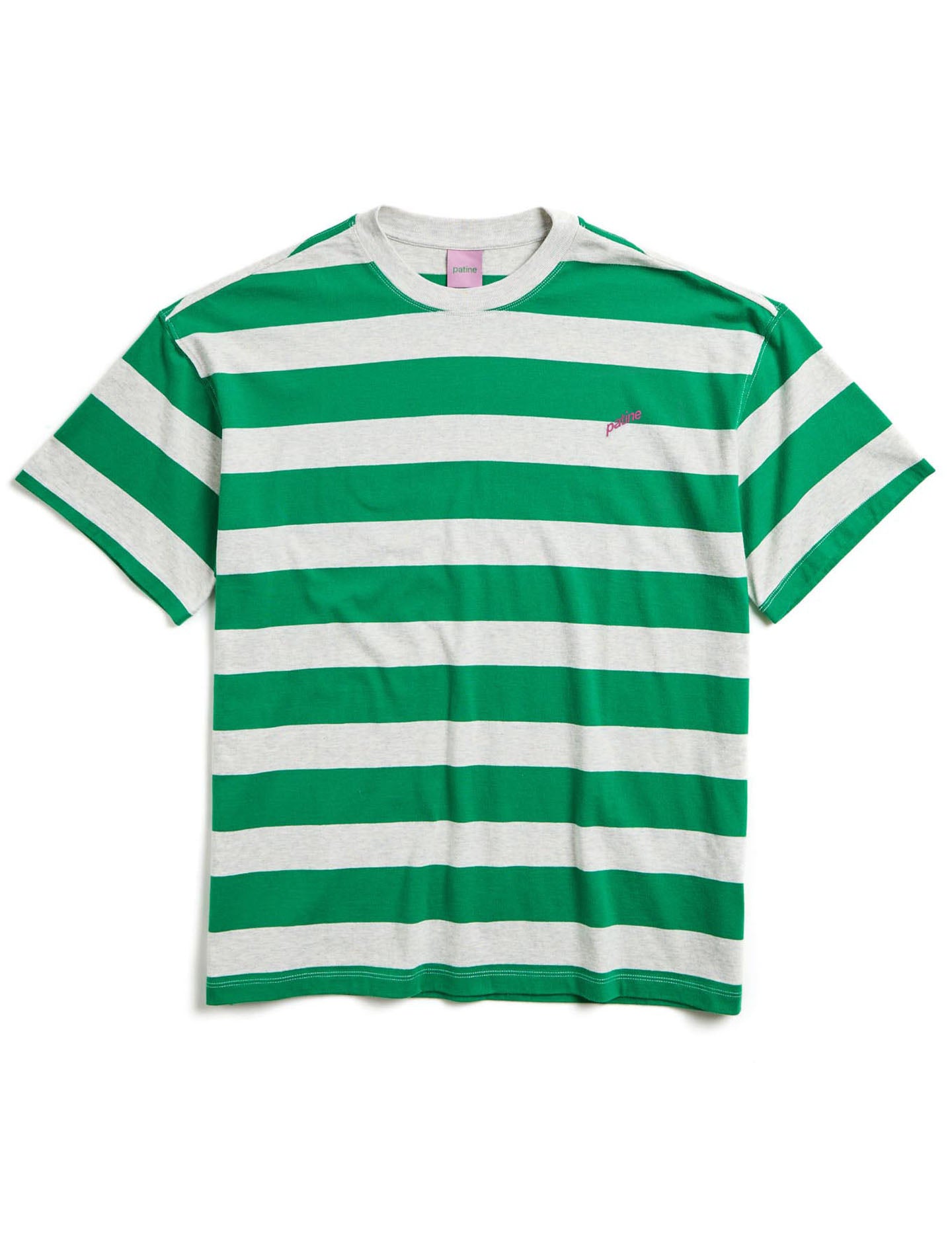Le tee-shirt Super Rayures Willie® jersey bio-recyclé patine Vert Hollywood