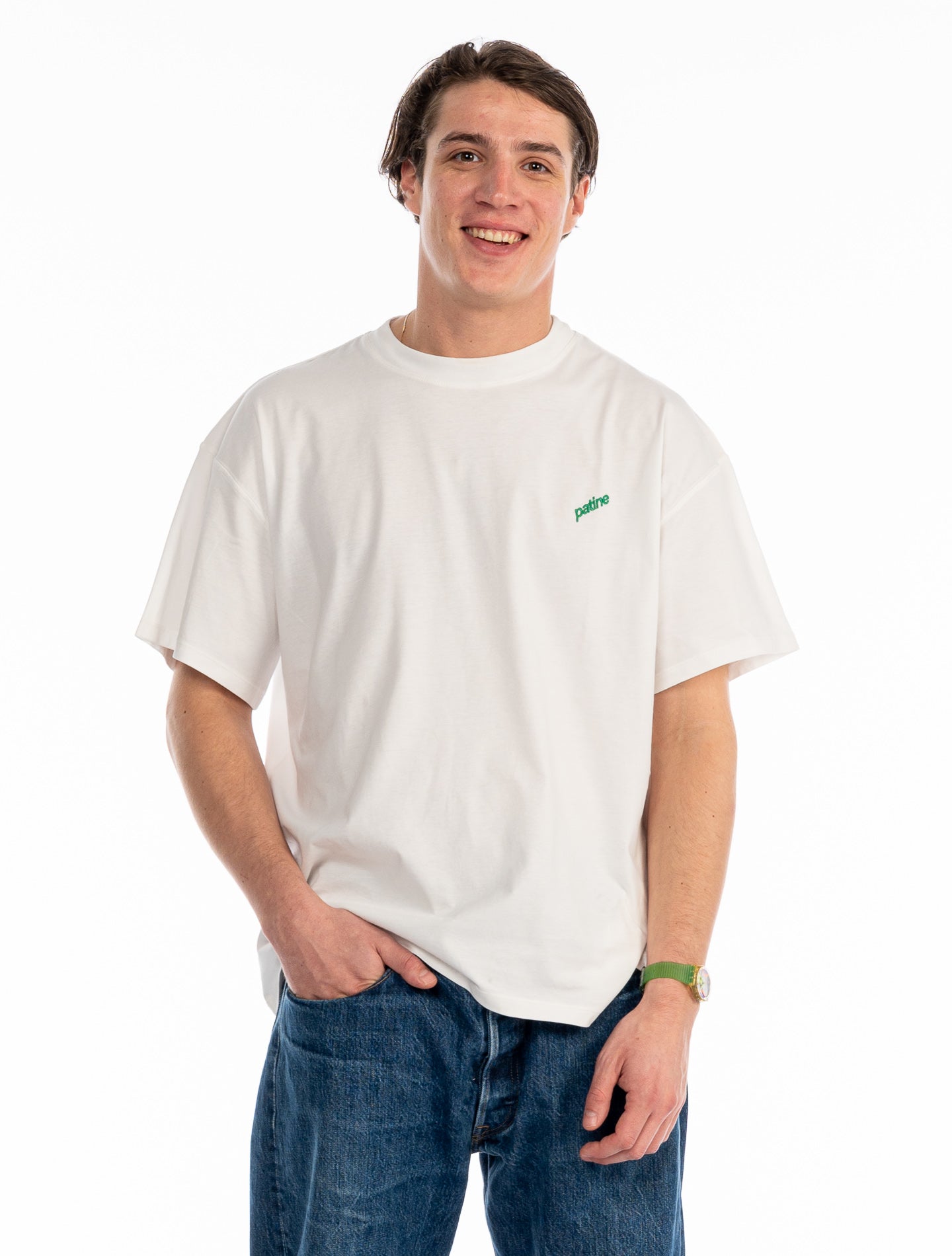 Le tee-shirt Super Willie® jersey bio-recyclé Patine Blanc cheesecake