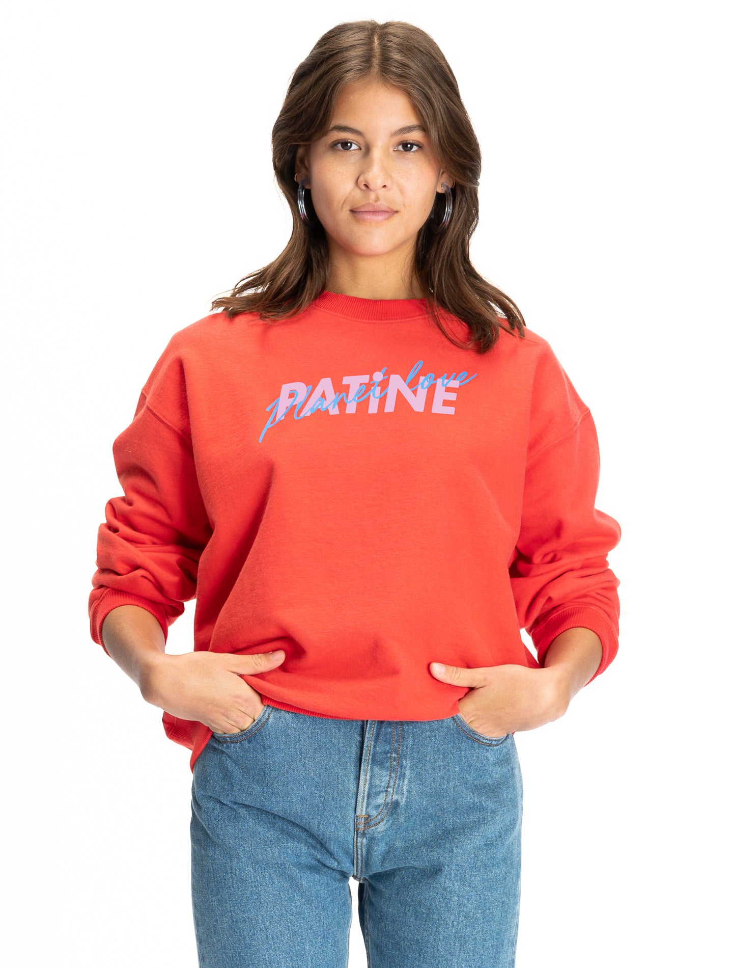 Le sweatshirt Oversize Marty® molleton bio-recyclé Planet Love Rouge Tomato ketchup bio