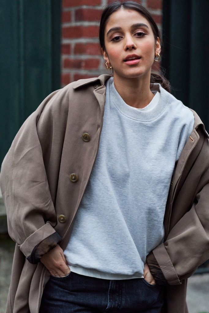 Le sweatshirt Oversize Marty® en molleton bio-recyclé Gris chiné