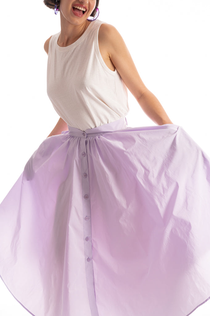 La jupe Taffy taffetas recycl Lilas